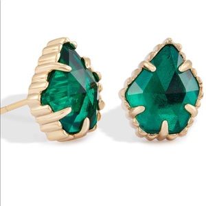 Kendra Scott emerald glass studs